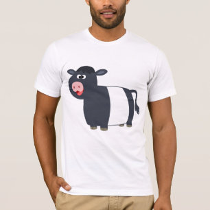 Cute Happy Cartoon Belted Galloway Cow T-Shirt