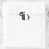Cute Happy Cartoon Belted Galloway Koe Sticker (Tas)