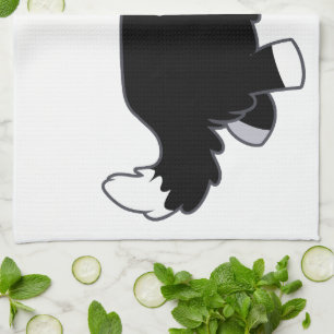 Cute Happy Cartoon Border Collie Kitchen Towel Theedoek