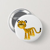 Cute Happy Cartoon Cheetah Button Badge (Voorkant /achterkant)