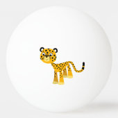 Cute Happy Cartoon Cheetah Ping Pong Ball (Achterkant)