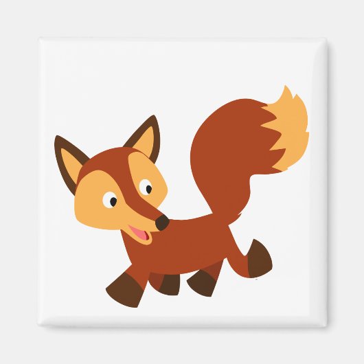 Cute Happy Cartoon Fox Magnet Magneet (Voorkant)