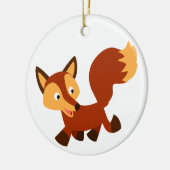 Cute Happy Cartoon Fox Ornament (Links)