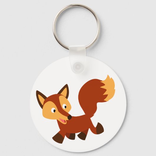Cute Happy Cartoon Fox Sleutelhanger (Voorkant)