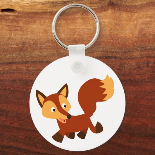 Cute Happy Cartoon Fox Sleutelhanger (Voorkant)