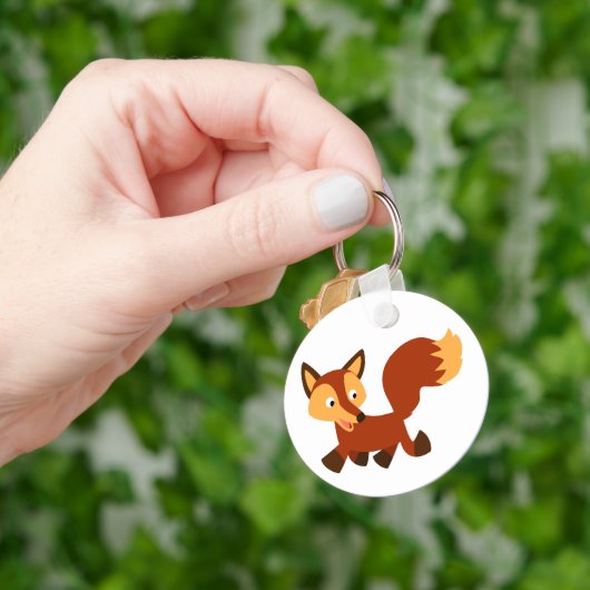 Cute Happy Cartoon Fox Sleutelhanger (Hand)