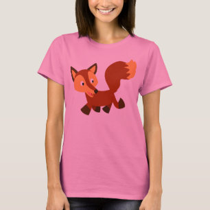 Cute Happy Cartoon Fox Women T-Shirt