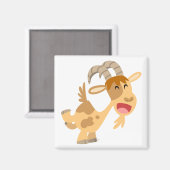 Cute Happy Cartoon Goat Magnet Magneet (Voorkant / Achterkant)