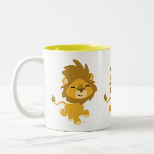 Cute Happy Cartoon Lion Mok (Links)