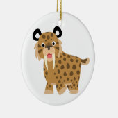 Cute Happy Cartoon Smilodon Ornament (Rechts)
