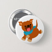 Cute Happy Cartoon Staffie Button Badge (Voorkant /achterkant)