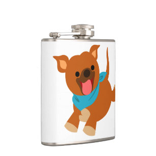 Cute Happy Cartoon Staffie Hip Flask Heupfles