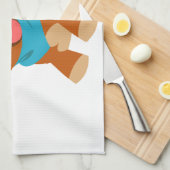Cute Happy Cartoon Staffie Serviette de cuisine (Quart Plié)