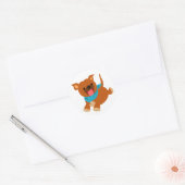 Cute Happy Cartoon Staffie Sticker (Envelop)