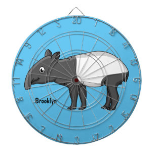 Cute happy cartoon tapir illustratie dartbord
