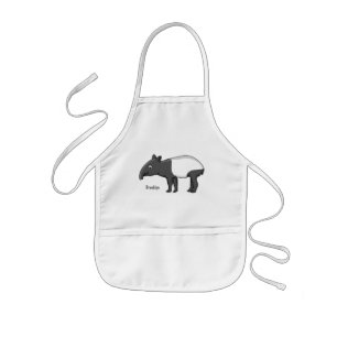 Cute happy cartoon tapir illustratie kinder schort