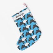 Cute happy cartoon tapir illustratie kleine kerstsok (Achterkant (Hangend))