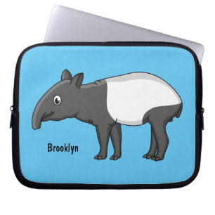 Cute happy cartoon tapir illustratie laptop sleeve