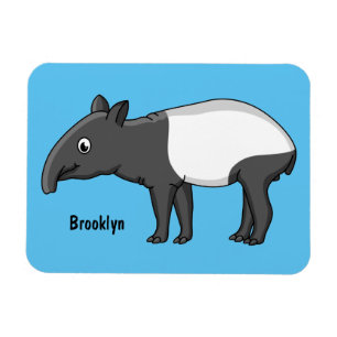 Cute happy cartoon tapir illustratie magneet