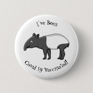 Cute happy cartoon tapir illustratie ronde button 5,7 cm