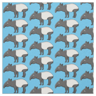 Cute happy cartoon tapir illustratie stof