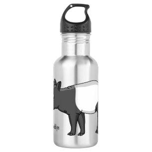 Cute happy cartoon tapir illustratie waterfles