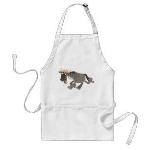 Cute Happy Cartoon Wildebeest Apron Standaard Schort