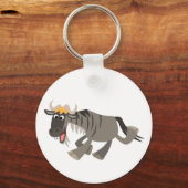 Cute Happy Cartoon Wildebeest Sleutelhanger (Voorkant)