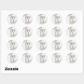 Cute Happy Cat Kitten Grey Dank je Ronde Sticker (Vel)