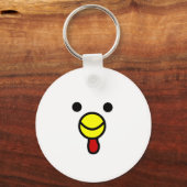 Cute Happy Chicken Head Sleutelhanger (Voorkant)