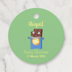 Cute happy chocola snoep bar cartoon bedankjes labels