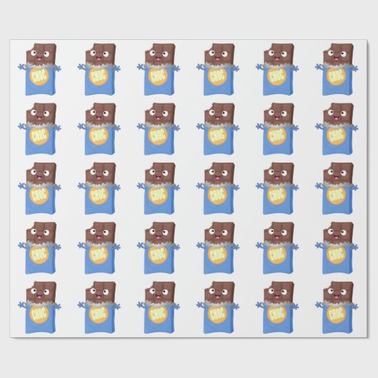Cute happy chocola snoep bar cartoon cadeaupapier (Vlak)