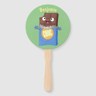 Cute happy chocola snoep bar cartoon handwaaier