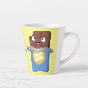 Cute happy chocola snoep bar cartoon latte mok