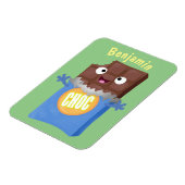Cute happy chocola snoep bar cartoon magneet (Linkerzijde)