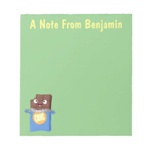 Cute happy chocola snoep bar cartoon notitieblok
