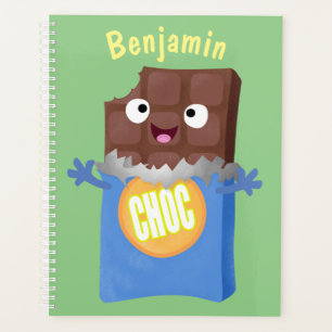 Cute happy chocola snoep bar cartoon planner