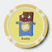 Cute happy chocola snoep bar cartoon poker chips (Achterkant)