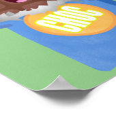 Cute happy chocola snoep bar cartoon poster (Hoek)