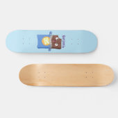 Cute happy chocola snoep bar cartoon skateboard (Horizontaal)