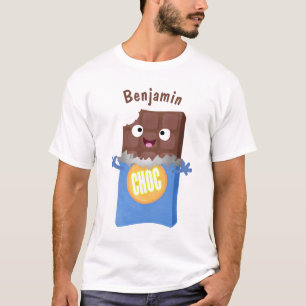 Cute happy chocola snoep bar cartoon t-shirt