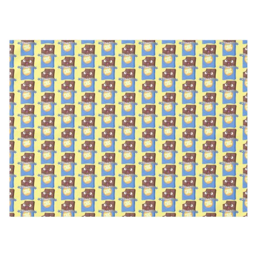 Cute happy chocola snoep bar cartoon tafelkleed (Voorkant (Horizontaal))