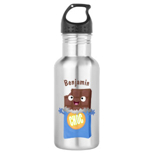 Cute happy chocola snoep bar cartoon waterfles
