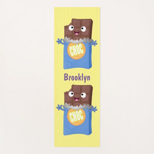 Cute happy chocola snoep bar cartoon yogamat (Voorkant)
