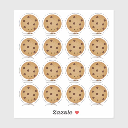 Cute Happy Chocolate Chip Cookie Sticker (Vel)