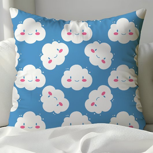 Cute Happy Clouds Regenachtige Dag Parade Collecti Kussen