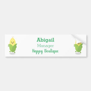 Cute happy corn cartoon illustratie bumpersticker