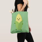Cute happy corn cartoon illustratie draagtas (Dichtbij)