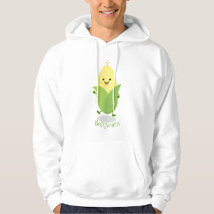 Cute happy corn cartoon illustratie hoodie