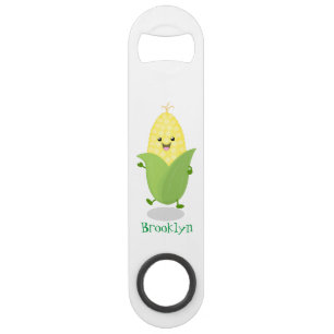 Cute happy corn cartoon illustratie speed flessenopener